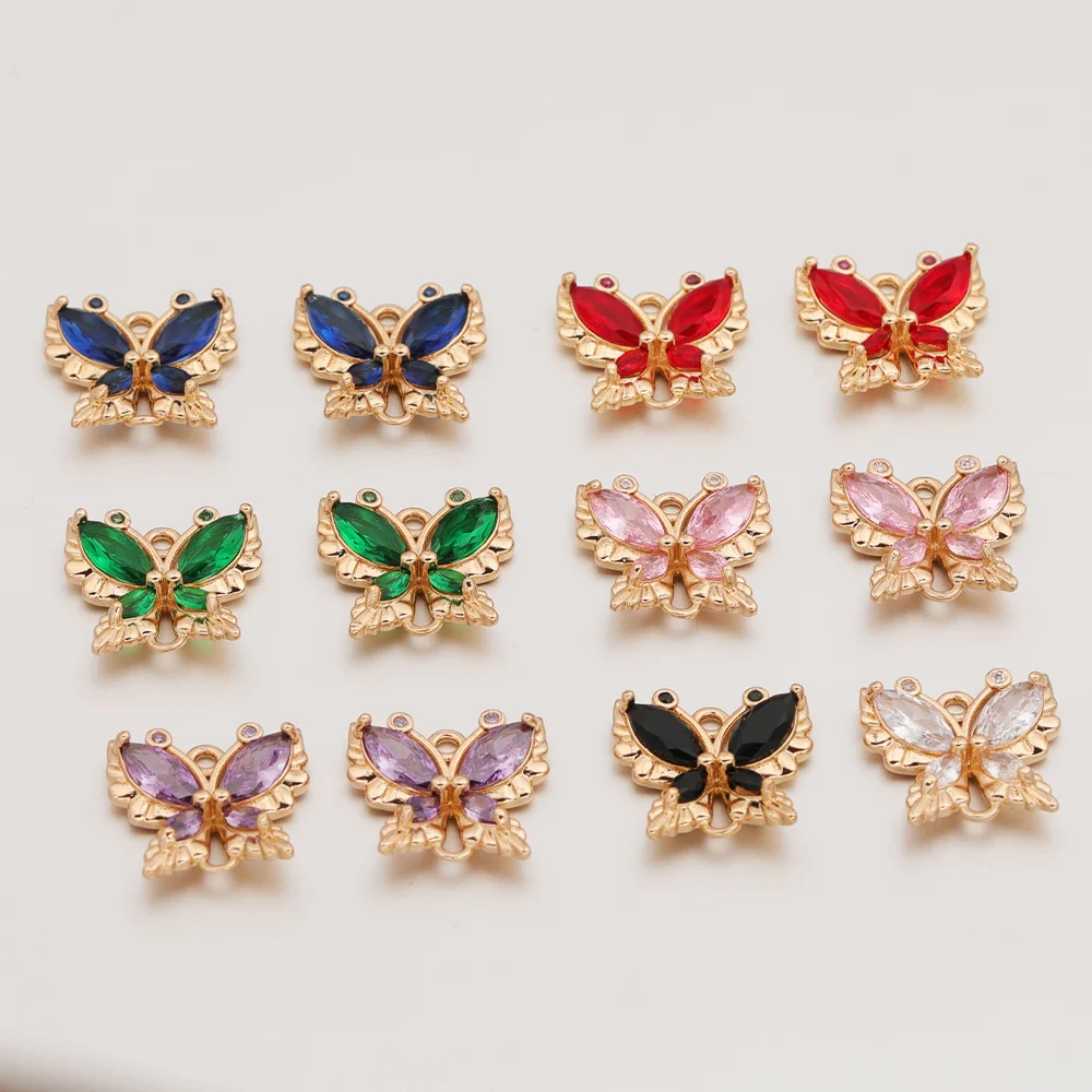 Cordial Design 50Pcs CZ Rhinestone Charms/Hand Made/Butterfly Pendant/Earrings Accessories/Jewelry Findings & Components #193702 - cordial