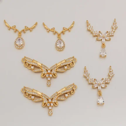 Cordial Design 20Pcs Jewelry Accessories/Hand Made/CZ Charms/Rhinestone Pendant For Necklace/DIY Copper Connectors #193707 1