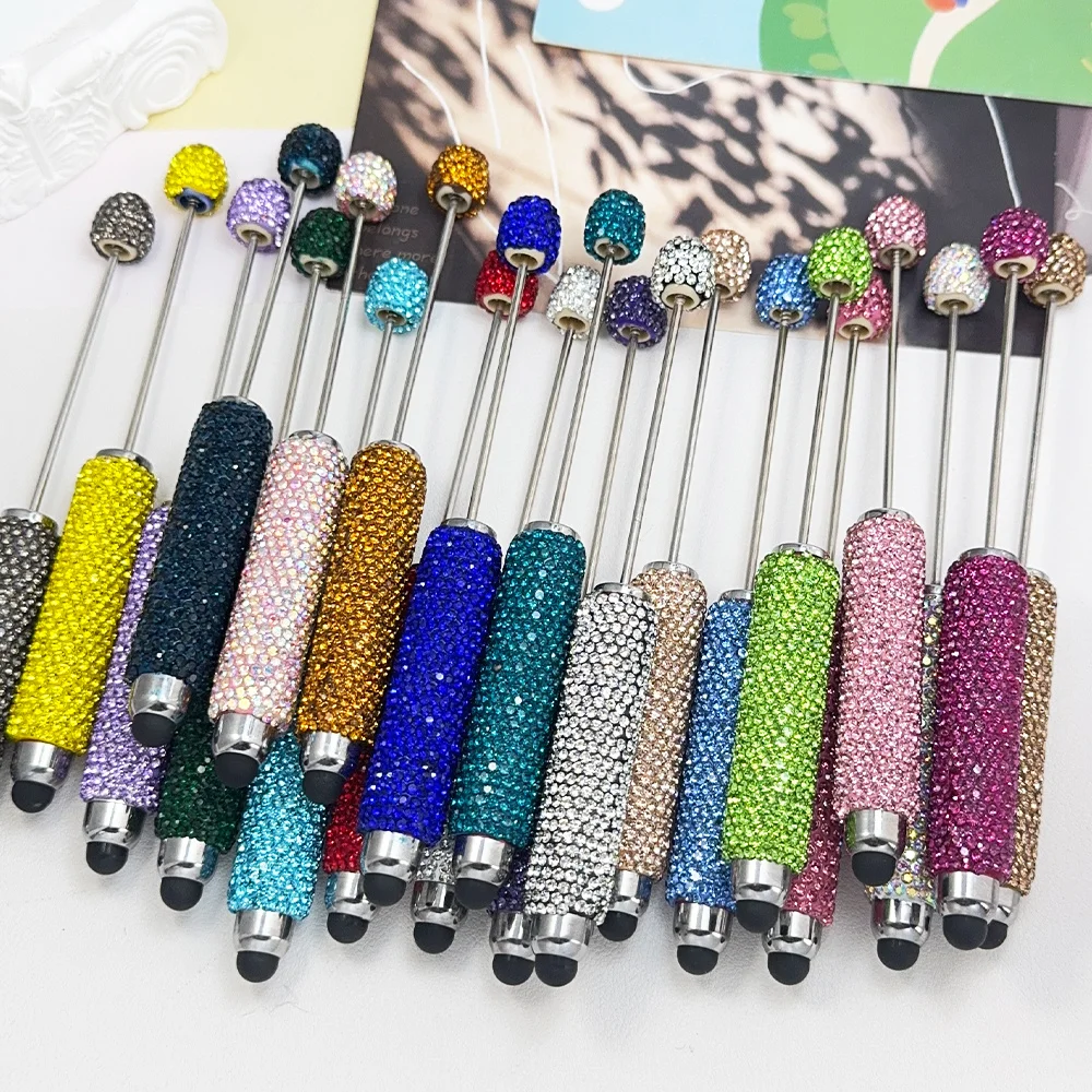 Cordial Design 20Pcs 15*137MM DIY Jewelry/Beaded Pen Accessories/Hand Made/Rhinestone Plastic Pens/Beadable Pen Findings #18125 - cordial