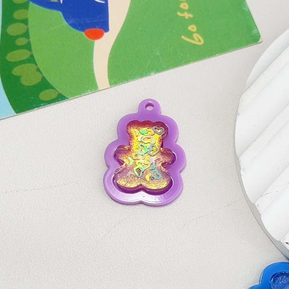 Cordial Design 50Pcs DIY Acrylic Charms/Hand Made/Pendant For Hand Bag/Jewelry Findings & Components/Bear Pizza Shape #193613 - cordial