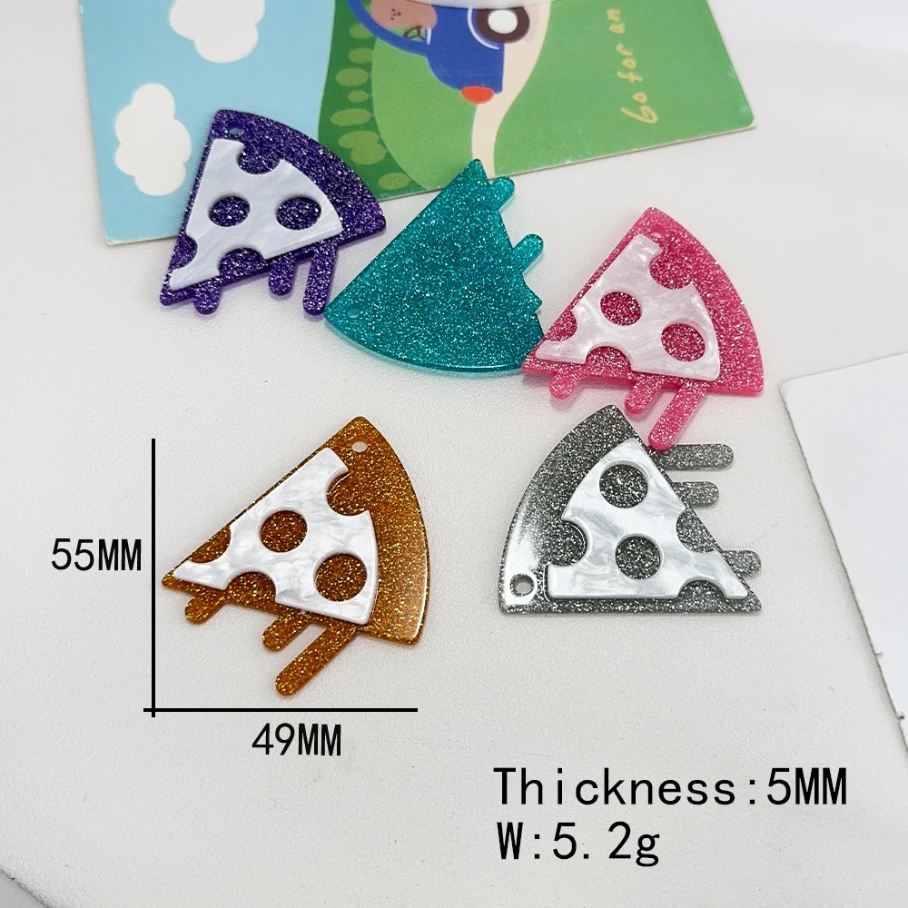 Cordial Design 50Pcs DIY Acrylic Charms/Hand Made/Pendant For Hand Bag/Jewelry Findings & Components/Bear Pizza Shape #193613 - cordial