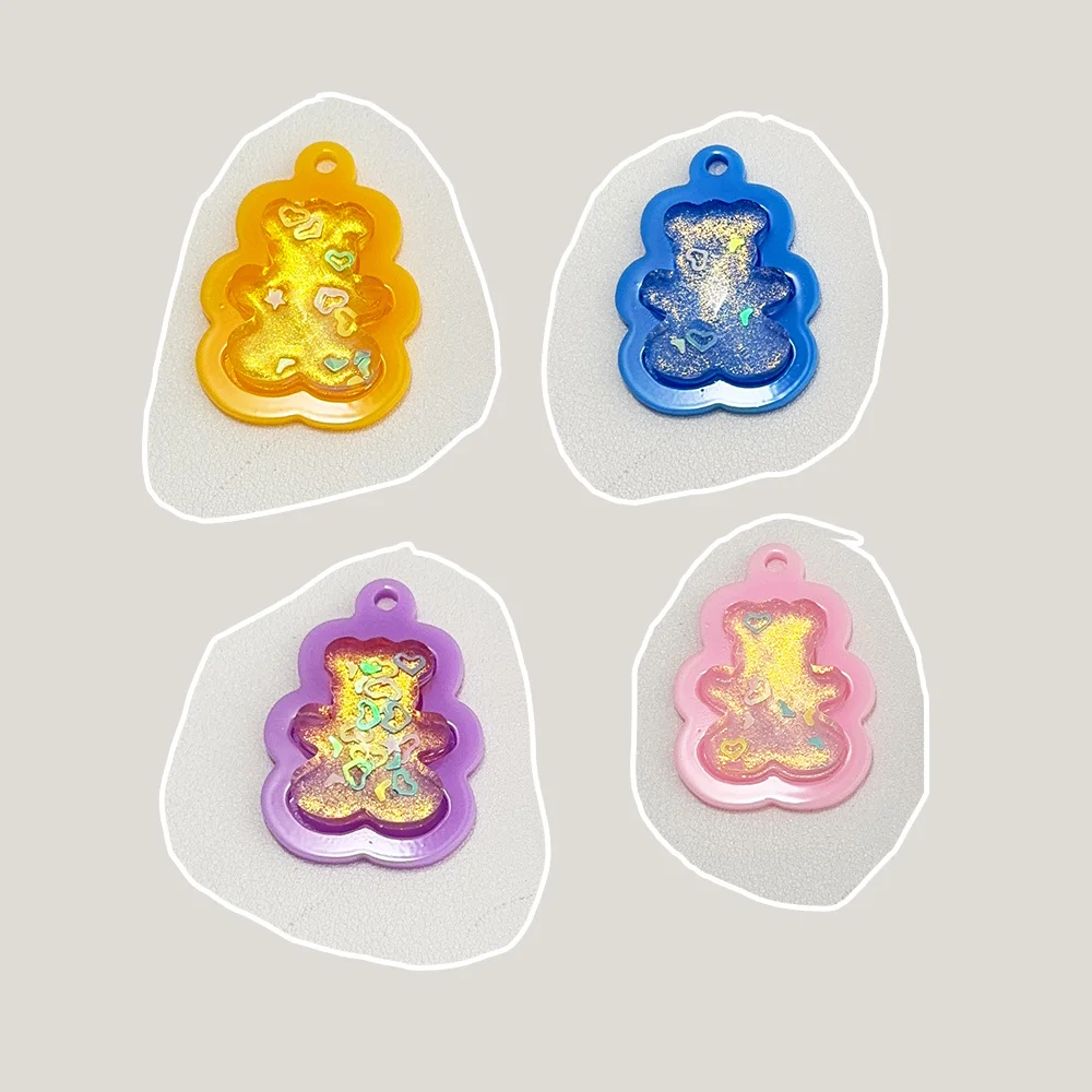 Cordial Design 50Pcs DIY Acrylic Charms/Hand Made/Pendant For Hand Bag/Jewelry Findings & Components/Bear Pizza Shape #193613 - cordial