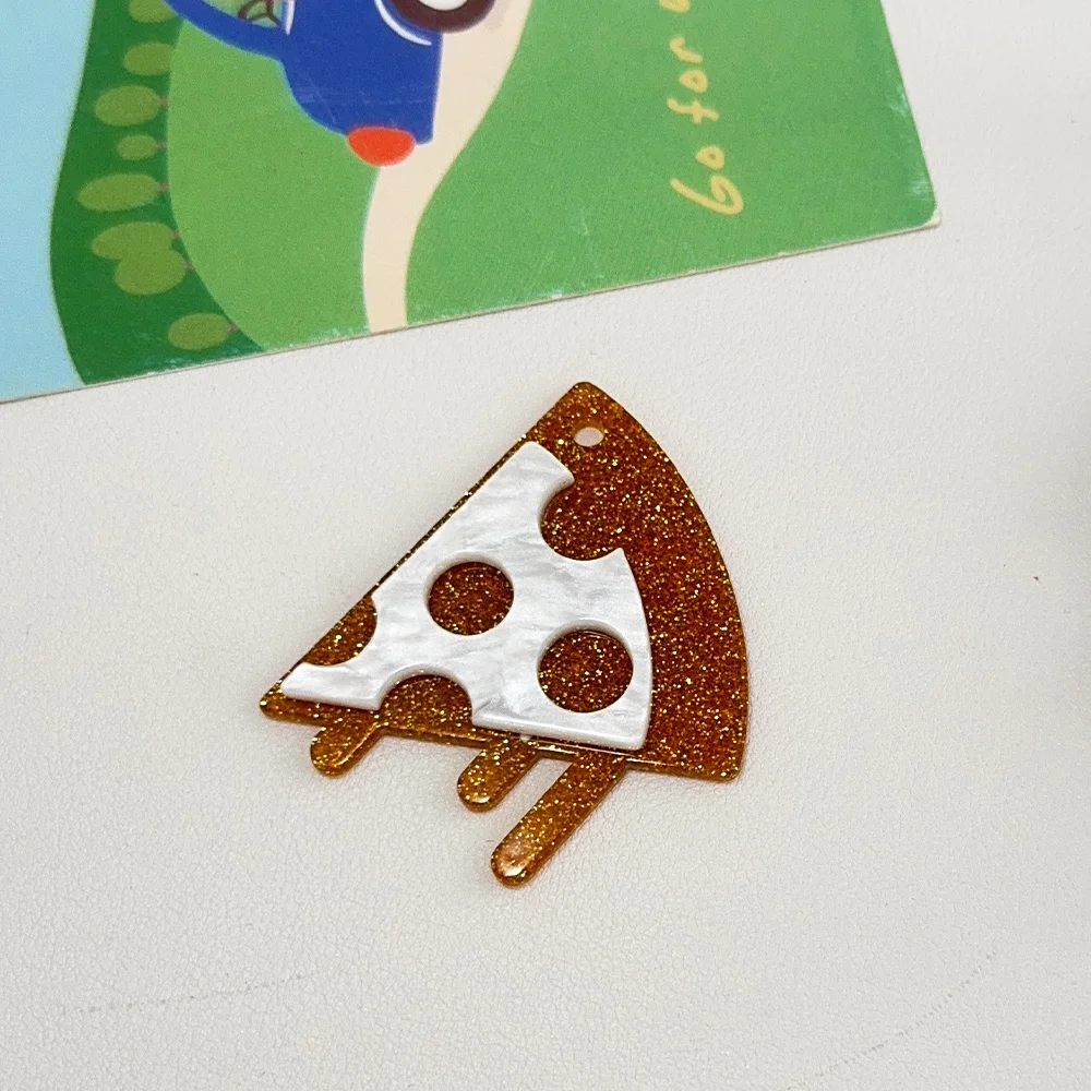 Cordial Design 50Pcs DIY Acrylic Charms/Hand Made/Pendant For Hand Bag/Jewelry Findings & Components/Bear Pizza Shape #193613 - cordial