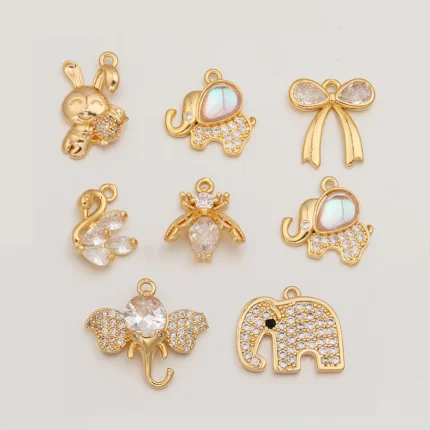 Cordial Design 50Pcs Jewelry Accessories/Copper Charms For Necklace/Rabbit Bow Elephant Shape/Hand Made/DIY CZ Pendant #193708 1