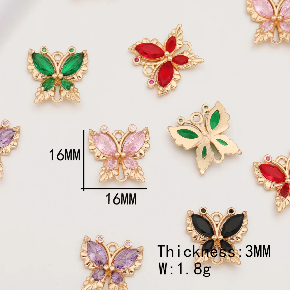 Cordial Design 50Pcs CZ Rhinestone Charms/Hand Made/Butterfly Pendant/Earrings Accessories/Jewelry Findings & Components #193702 - cordial