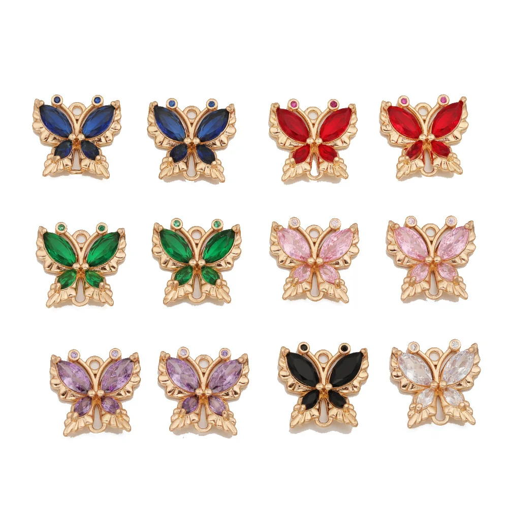 Cordial Design 50Pcs CZ Rhinestone Charms/Hand Made/Butterfly Pendant/Earrings Accessories/Jewelry Findings & Components #193702 - cordial