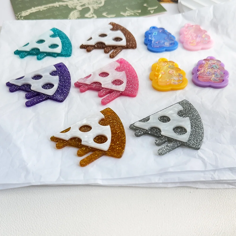 Cordial Design 50Pcs DIY Acrylic Charms/Hand Made/Pendant For Hand Bag/Jewelry Findings & Components/Bear Pizza Shape #193613 - cordial