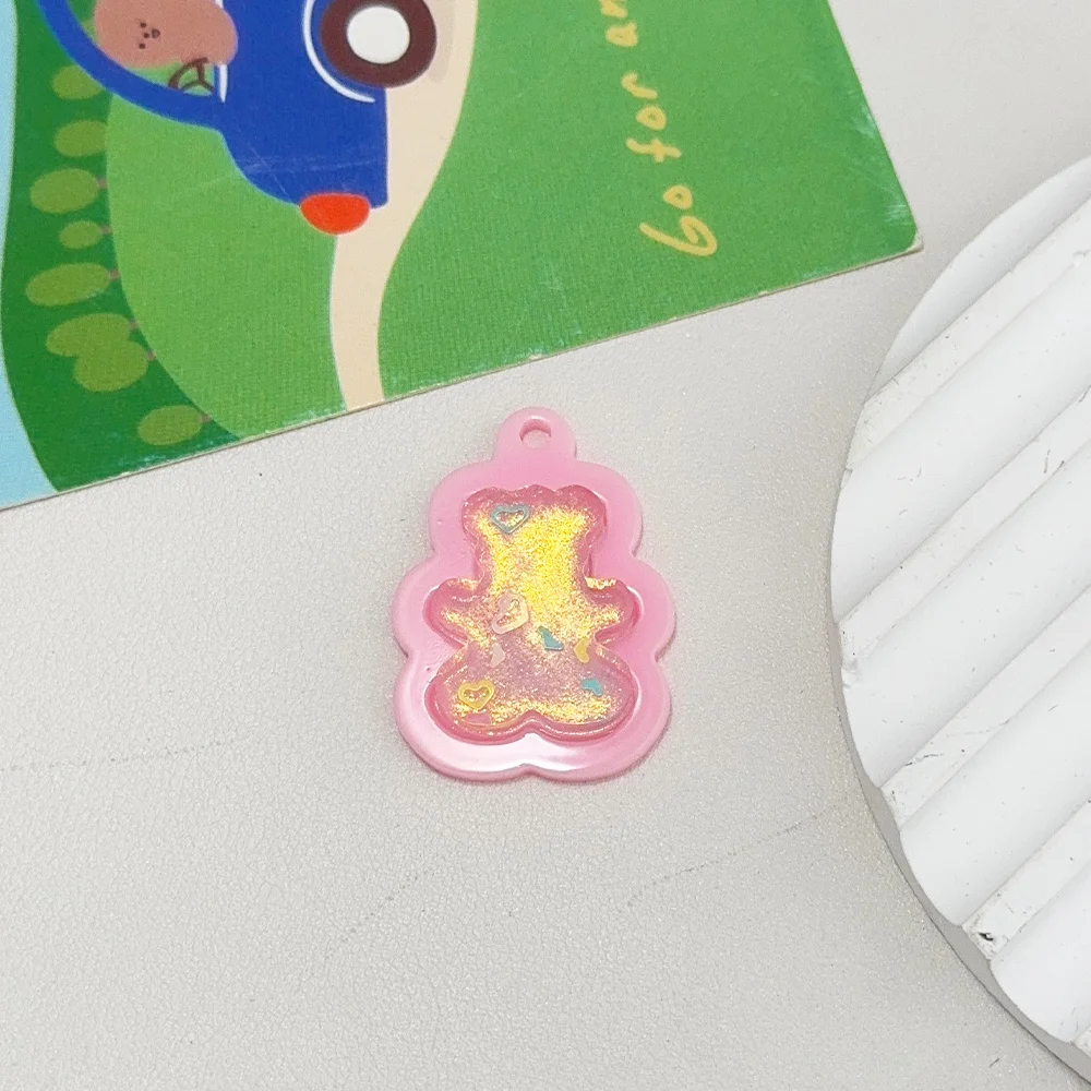 Cordial Design 50Pcs DIY Acrylic Charms/Hand Made/Pendant For Hand Bag/Jewelry Findings & Components/Bear Pizza Shape #193613 - cordial