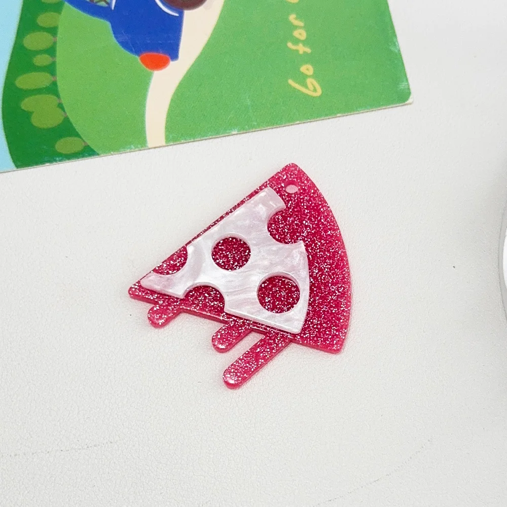 Cordial Design 50Pcs DIY Acrylic Charms/Hand Made/Pendant For Hand Bag/Jewelry Findings & Components/Bear Pizza Shape #193613 - cordial