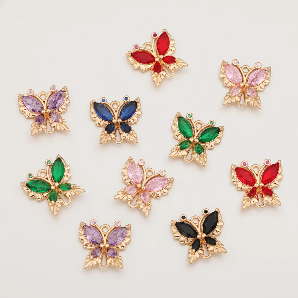 Cordial Design 50Pcs CZ Rhinestone Charms/Hand Made/Butterfly Pendant/Earrings Accessories/Jewelry Findings & Components #193702 - cordial