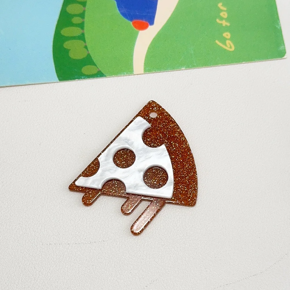 Cordial Design 50Pcs DIY Acrylic Charms/Hand Made/Pendant For Hand Bag/Jewelry Findings & Components/Bear Pizza Shape #193613 - cordial