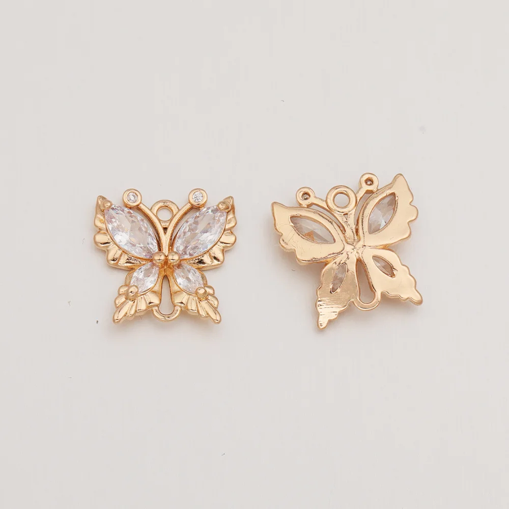 Cordial Design 50Pcs CZ Rhinestone Charms/Hand Made/Butterfly Pendant/Earrings Accessories/Jewelry Findings & Components #193702 - cordial