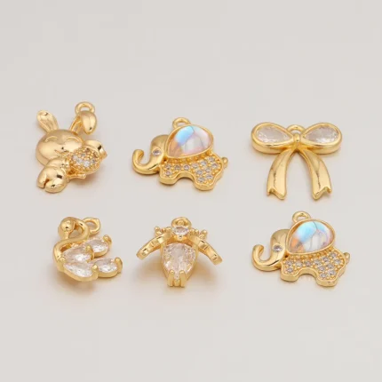 Cordial Design 50Pcs Jewelry Accessories/Copper Charms For Necklace/Rabbit Bow Elephant Shape/Hand Made/DIY CZ Pendant #193708 2