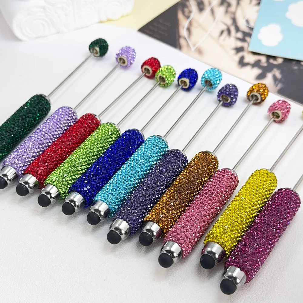 Cordial Design 20Pcs 15*137MM DIY Jewelry/Beaded Pen Accessories/Hand Made/Rhinestone Plastic Pens/Beadable Pen Findings #18125 - cordial