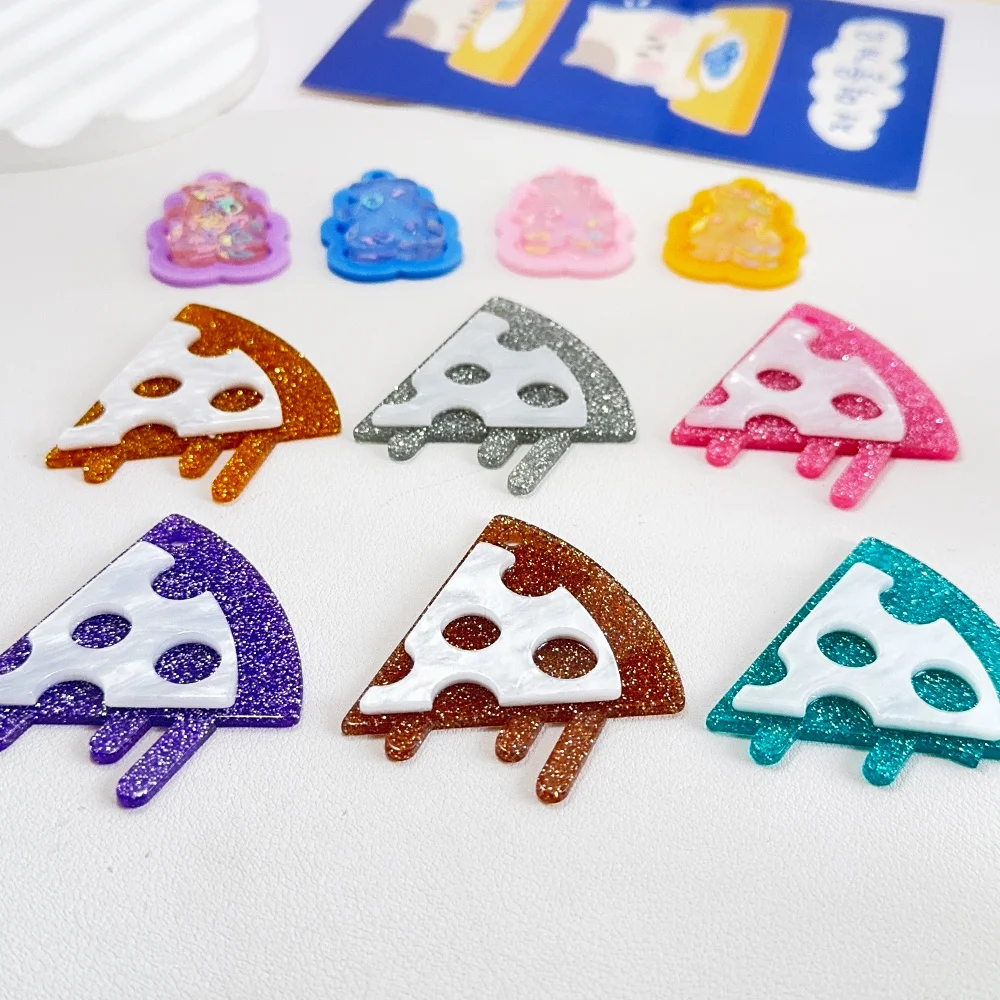 Cordial Design 50Pcs DIY Acrylic Charms/Hand Made/Pendant For Hand Bag/Jewelry Findings & Components/Bear Pizza Shape #193613 - cordial