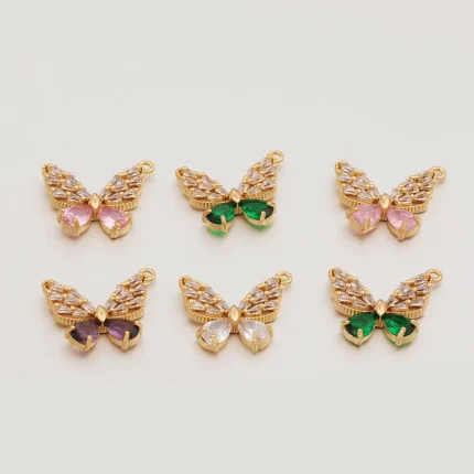 Cordial Design 50Pcs 19*22MM CZ Rhinestone Pendant For Earrings/Hand Made/Jewelry Accessories/Butterfly Shape/Charms #193701 2
