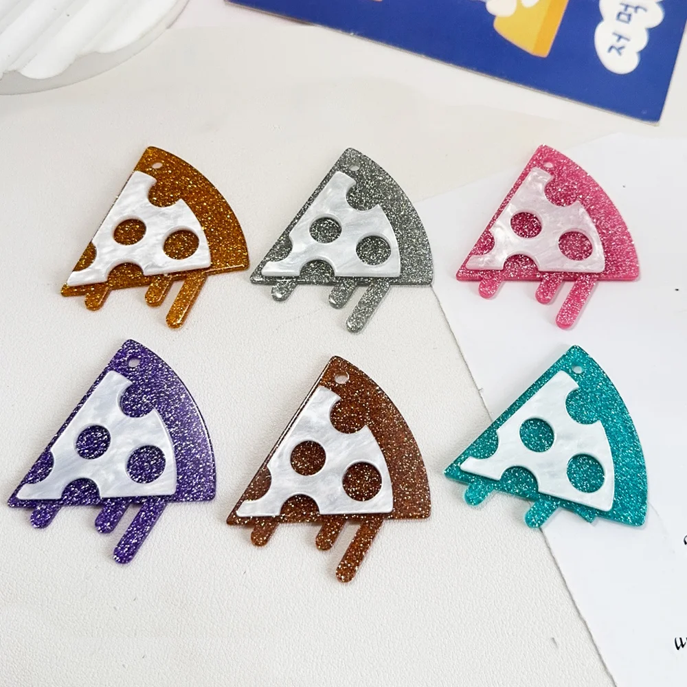 Cordial Design 50Pcs DIY Acrylic Charms/Hand Made/Pendant For Hand Bag/Jewelry Findings & Components/Bear Pizza Shape #193613 - cordial