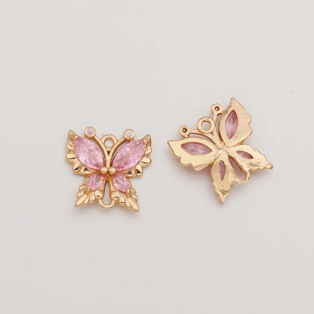 Cordial Design 50Pcs CZ Rhinestone Charms/Hand Made/Butterfly Pendant/Earrings Accessories/Jewelry Findings & Components #193702 - cordial