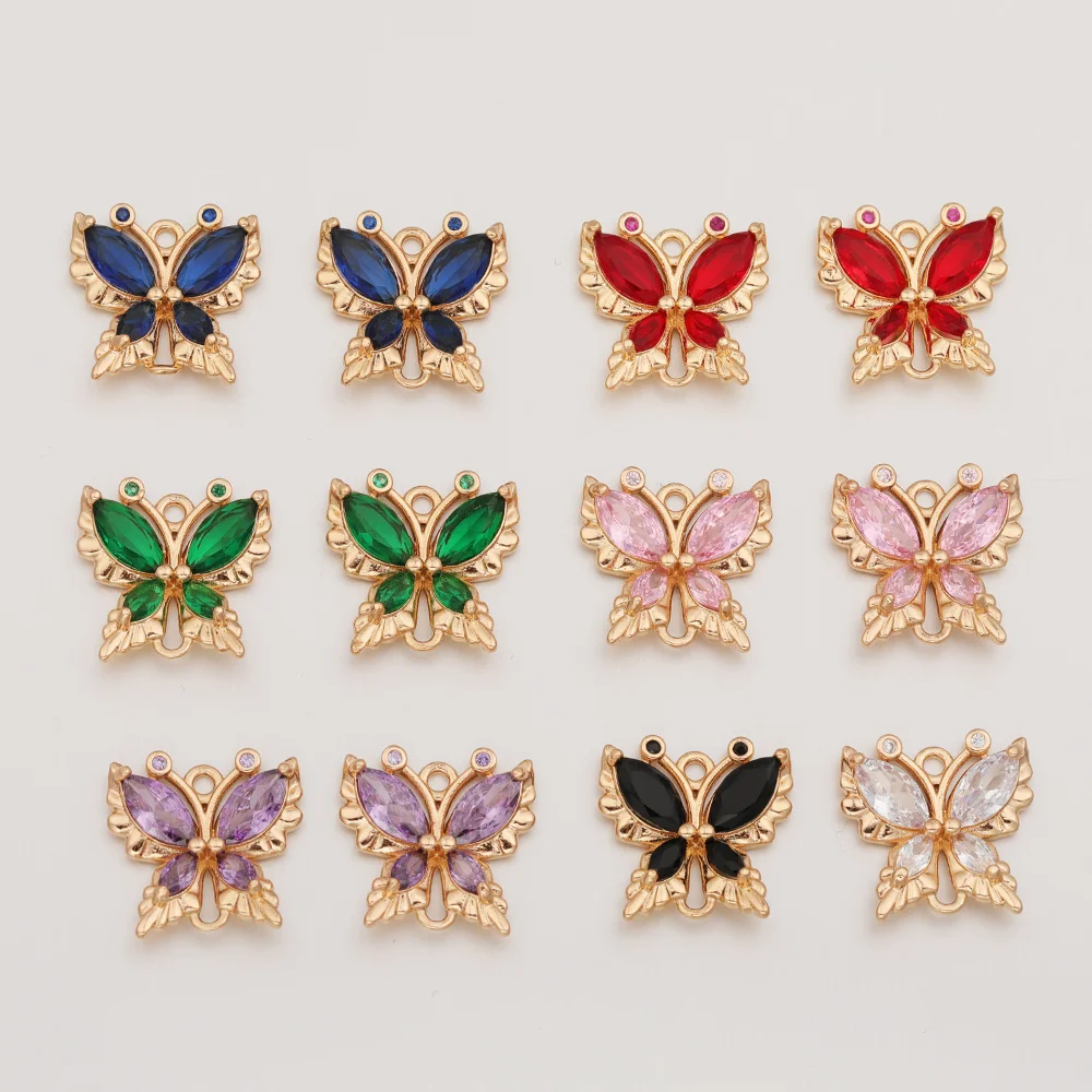 Cordial Design 50Pcs CZ Rhinestone Charms/Hand Made/Butterfly Pendant/Earrings Accessories/Jewelry Findings & Components #193702 - cordial