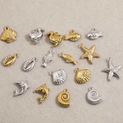 Ocean Series Stainless Steel Charm Cordial Design Handmade/DIY Jewelry Making Supplies & Bracelet Parts#196704